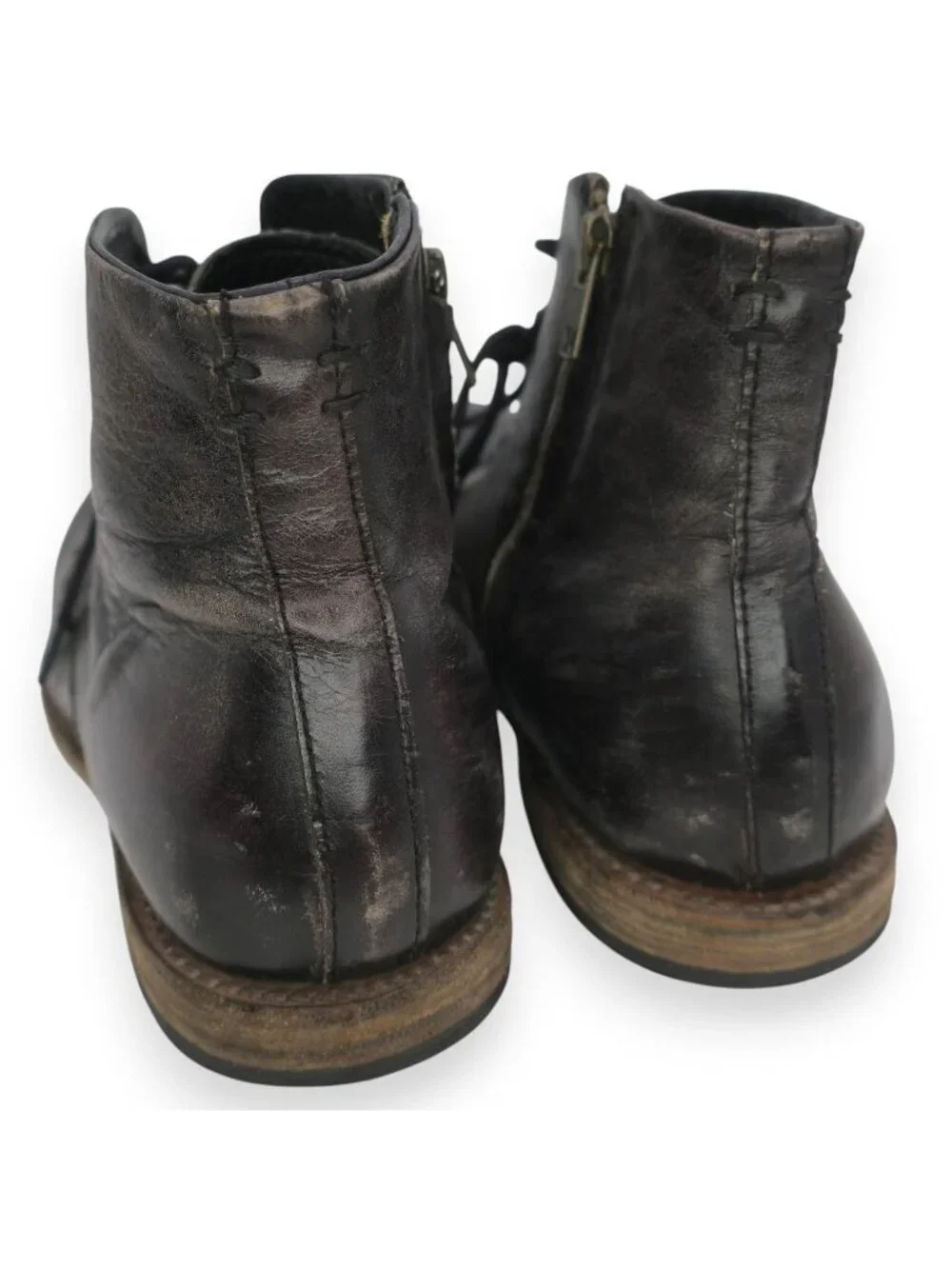 Freebird Campbell Ankle Boots Black Leather Distressed Side Zip $275 Men's 9